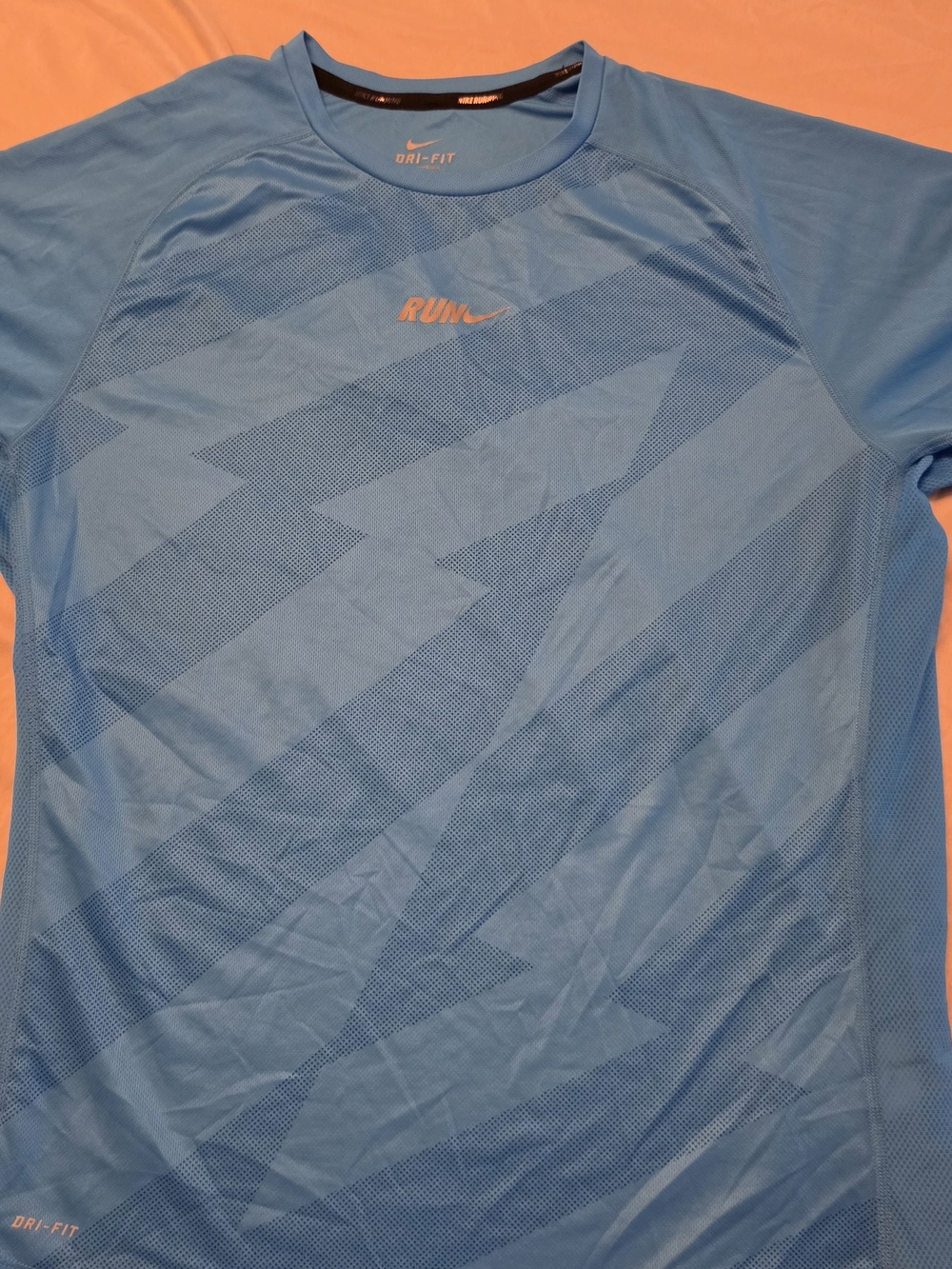 Nike Dri-FIT Short Sleeve Run Tee in Light Blue